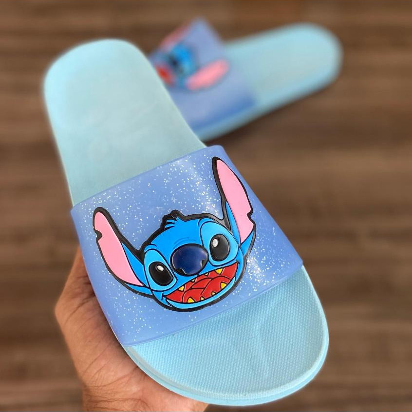 Chinelo Slide Lilo & Stitch Glitter Adulto e Infantil Antiderrapante Direto da Fábrica!!