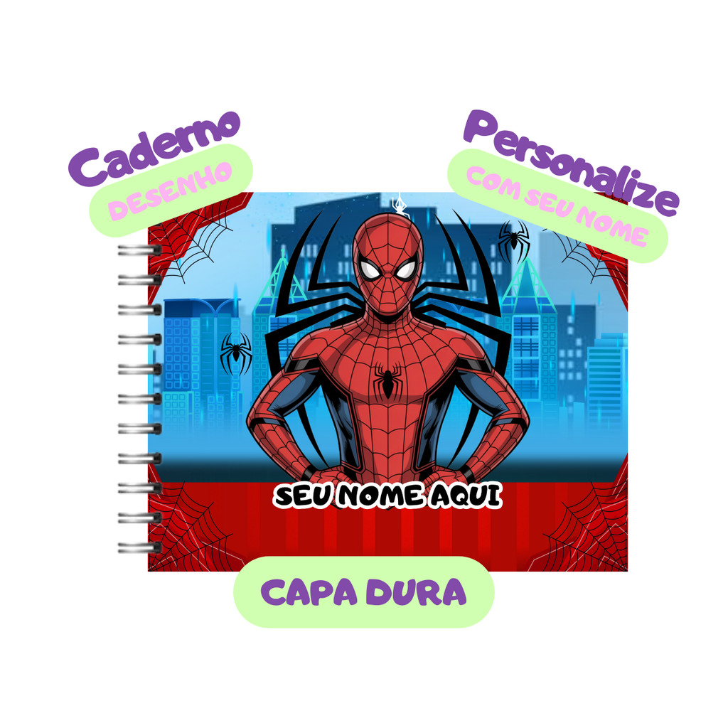 Caderno de Desenho Grande Personalizado – 100 Folhas, Material Escolar 2026 em Oferta na Shopee