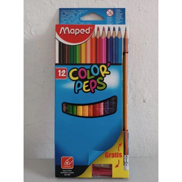 Lápis de Cor 12 Cores + Apontador Color Peps Maped em Oferta na Shopee