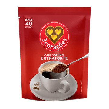 Café Solúvel Em Pó 3 Corações Extraforte Refil 40G