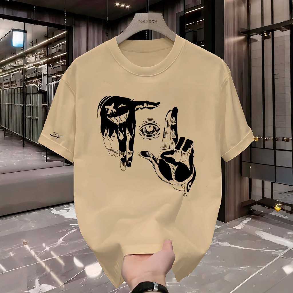 Camiseta T-Shirt Camiseta Masculina Olhar Smile Camisa Street Wear 100% Algodão Manfinity