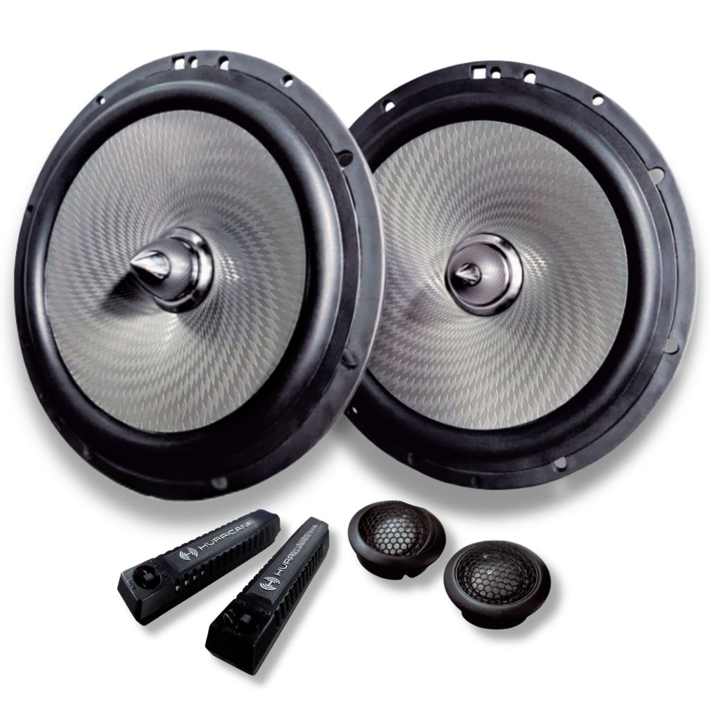 Kit 2 Vias 6 Polegadas Hurricane 250w Rms Samurai Mini Tweeter Painel Crossover 500w Pico Par
