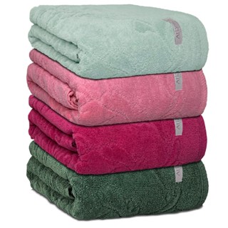 Jogo/Kit 4 Toalhas de Banho Amalfi Premium Fio Penteado 100% Algodão Grossa Macia Atlântica em Oferta na Shopee