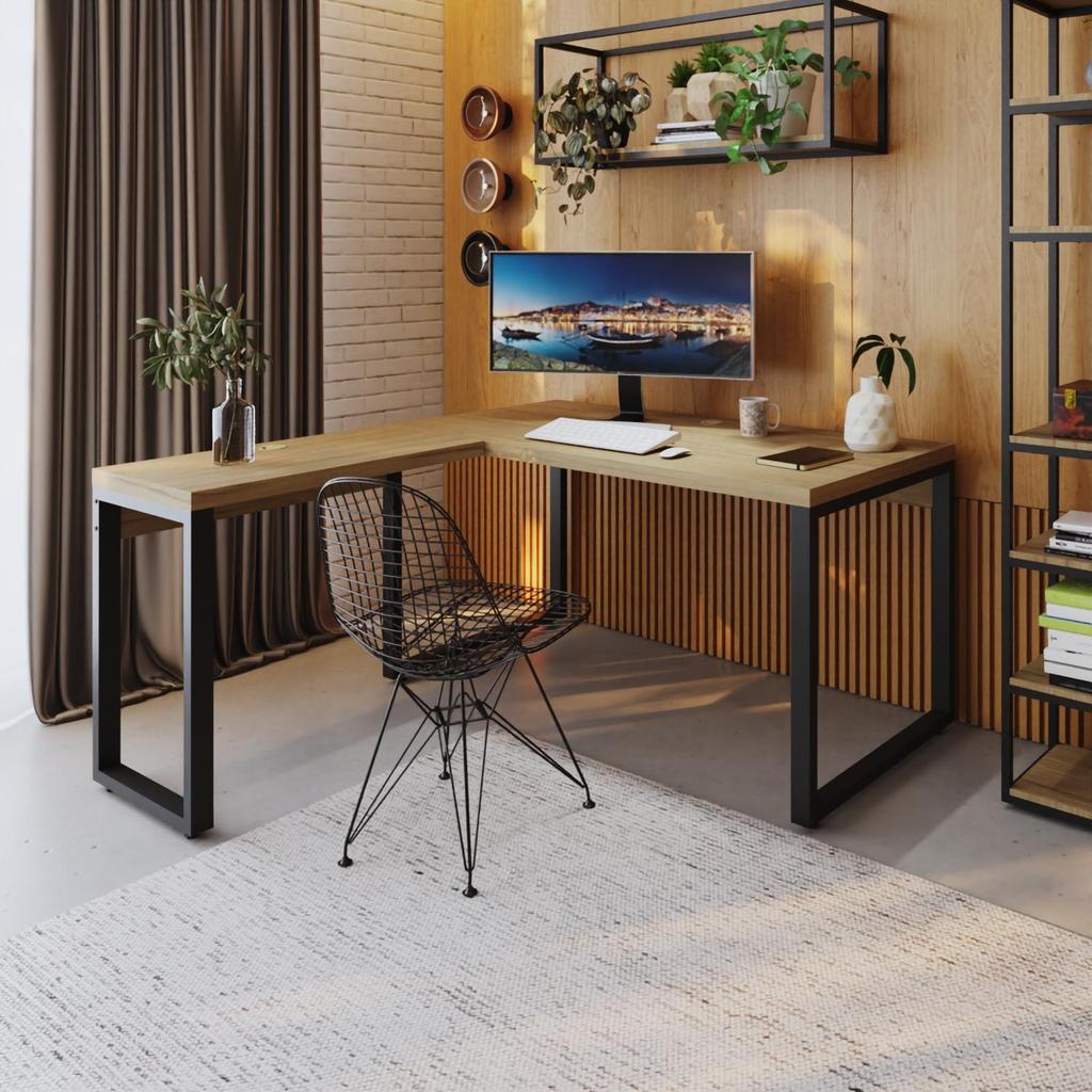 Mesa em L Diretor 150x160x75cm Yon em Oferta na Shopee