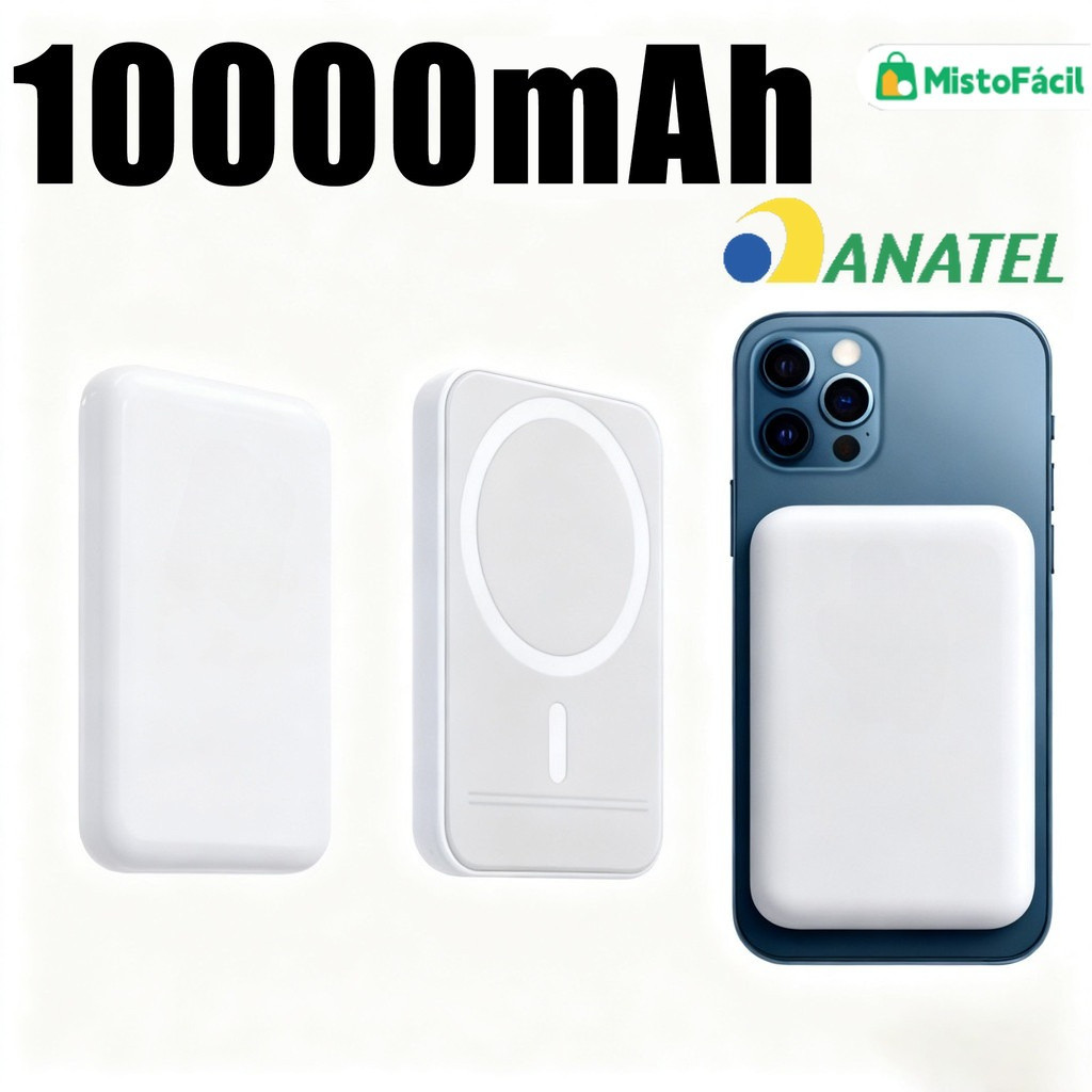 Carregador portátil de indução iPhoneMagsafApple Bateria sem fio que carrega 3.000mah/5.000mah/10.000mah em Oferta na Shopee