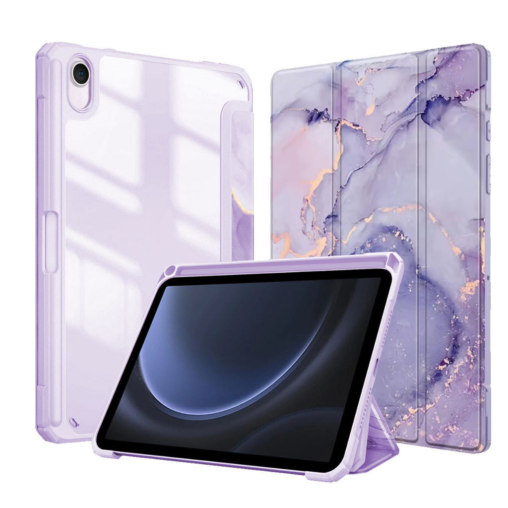 Capa Mármore Suporte Caneta Para Tablet Samsung S9 FE 10.9 Polegadas X510