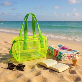 Bolsa Praia Piscina Maternidade Transparente Neon em Oferta na Shopee