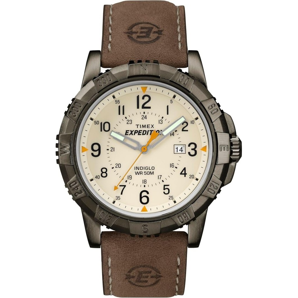 Relógio Timex Expedition 45mm Metal Pulseira de Couro Marrom