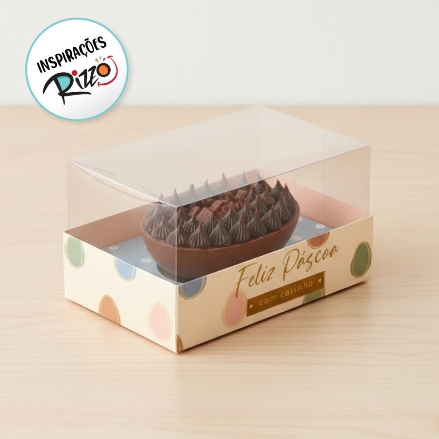 Caixa para Meio Ovo 350g de Páscoa - Horizonte - Tonal - 6 unidades - Cromus - Rizzo em Oferta na Shopee