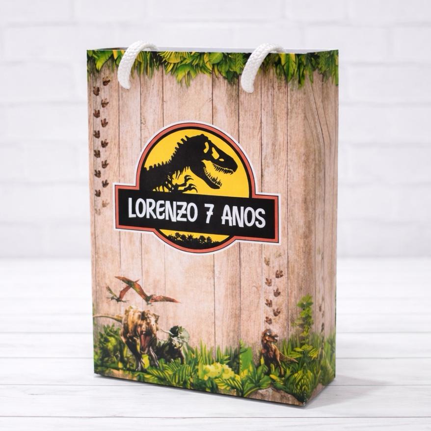 Sacolinha Dinossauro Jurassic Park | Personalizada Com Nome | Mimos Festa Aniversário Lembrancinhas Personalizados 