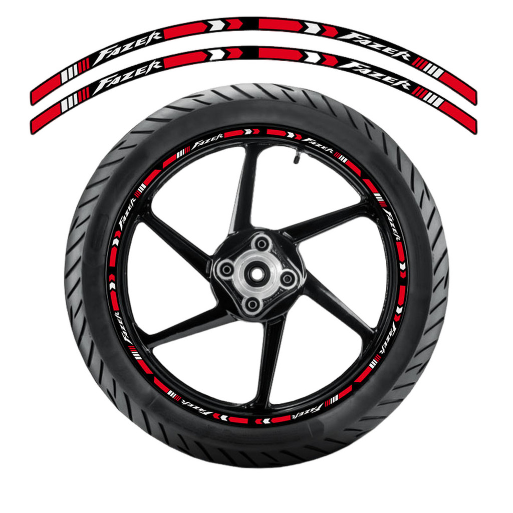Friso De Roda Adesivo Refletivo Moto Yamaha Fazer Vermelho
