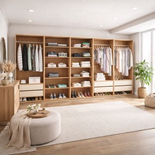 Closet Luna 4 Gavetas 10 Prateleiras Creme/Freijó - Politorno em Oferta na Shopee