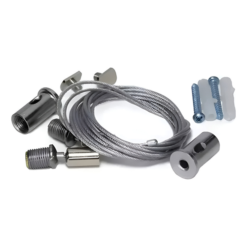 Kit Cabo de Aço para Perfil Pendente 4m com Suporte Ajustável em Oferta na Shopee