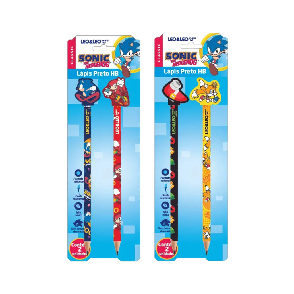 Lápis HB c/ Borracha na Ponta Sonic Blister c/ 2 und (Sortido e Unitário) Leo&Leo Leonora - 10541 em Oferta na Shopee