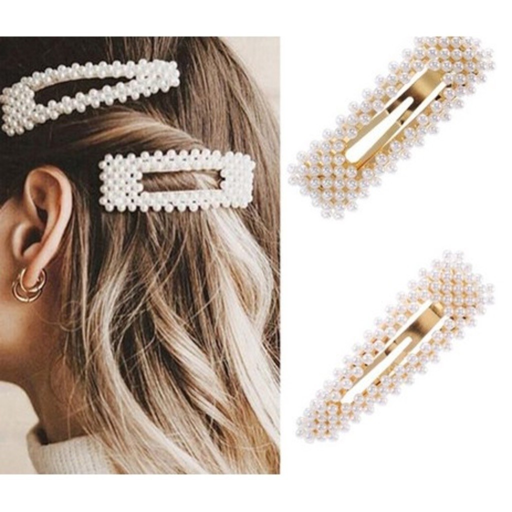 KIT 12 Presilhas Blogueira Tic Tac Delicado Com Perola Moda Feminina Blogueira Perola--GUI ANA