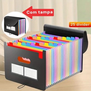 pasta Arquivo A4 organizadora expansível de documentos 25 divisória em Oferta na Shopee