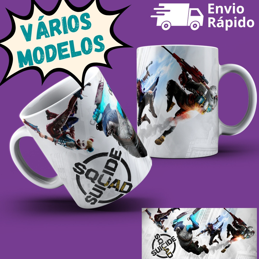 Caneca Suicide Squad: Kill the Justice League Game 18 Modelos