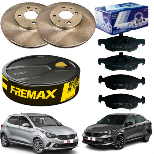 Kit Disco + Pastilha Freio Dianteiro Fiat Argo Cronos 1.3 . em Oferta na Shopee