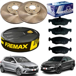 Kit Disco + Pastilha Freio Dianteiro Fiat Argo Cronos 1.3 .