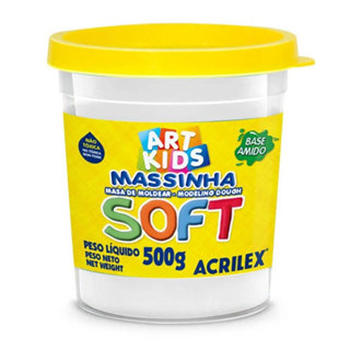 Massa de modelar Soft 500g Branco 418 Acrilex em Oferta na Shopee
