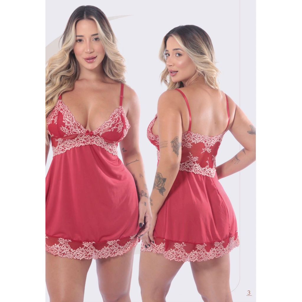 Camisola Feminina Valentina sem Bojo Microfibra Light e Renda Bicolor