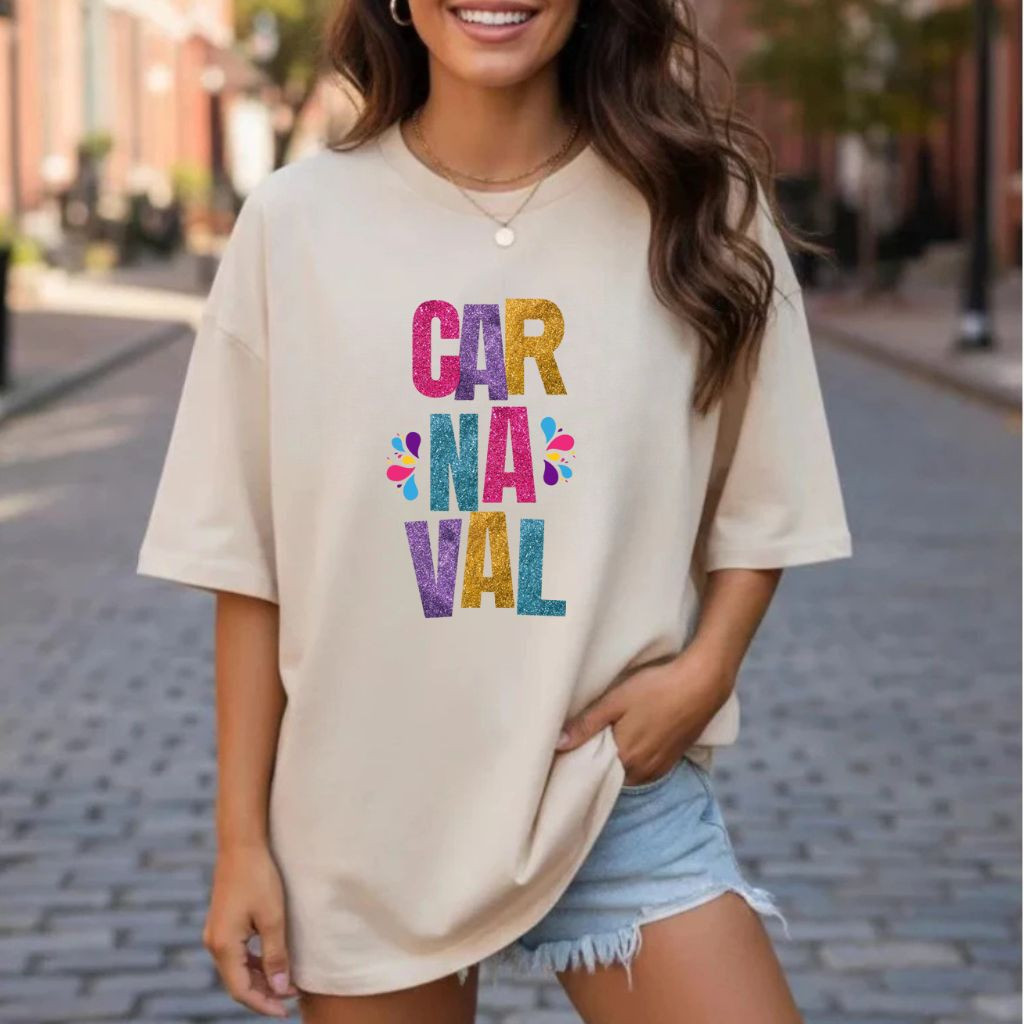 Camiseta Streetwear Feminina Estilo Oversized Carnaval
