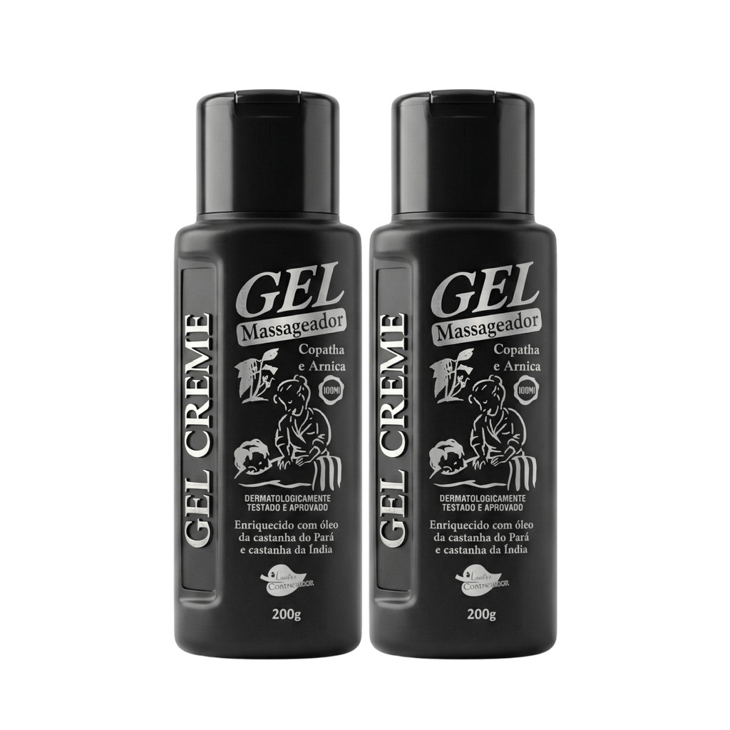 Kit 2 Gel Creme Massageador Copaíba e Arnica Aroeira Cosmética 200g Hidratante Refrescante Corporal