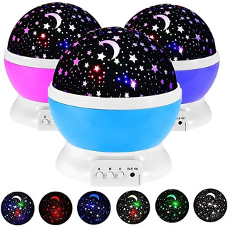 Abajur Luminária  Rotativa Projetor Globo Estrela Criança Festa Star Galaxia