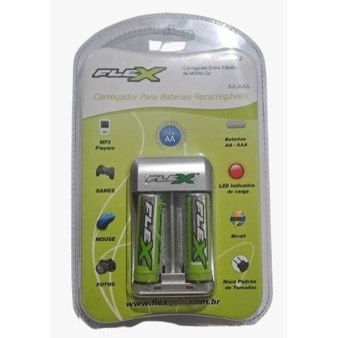 Carregador De Pilhas Aa/aaa Bivolt c/2 pilhas AA em Oferta na Shopee