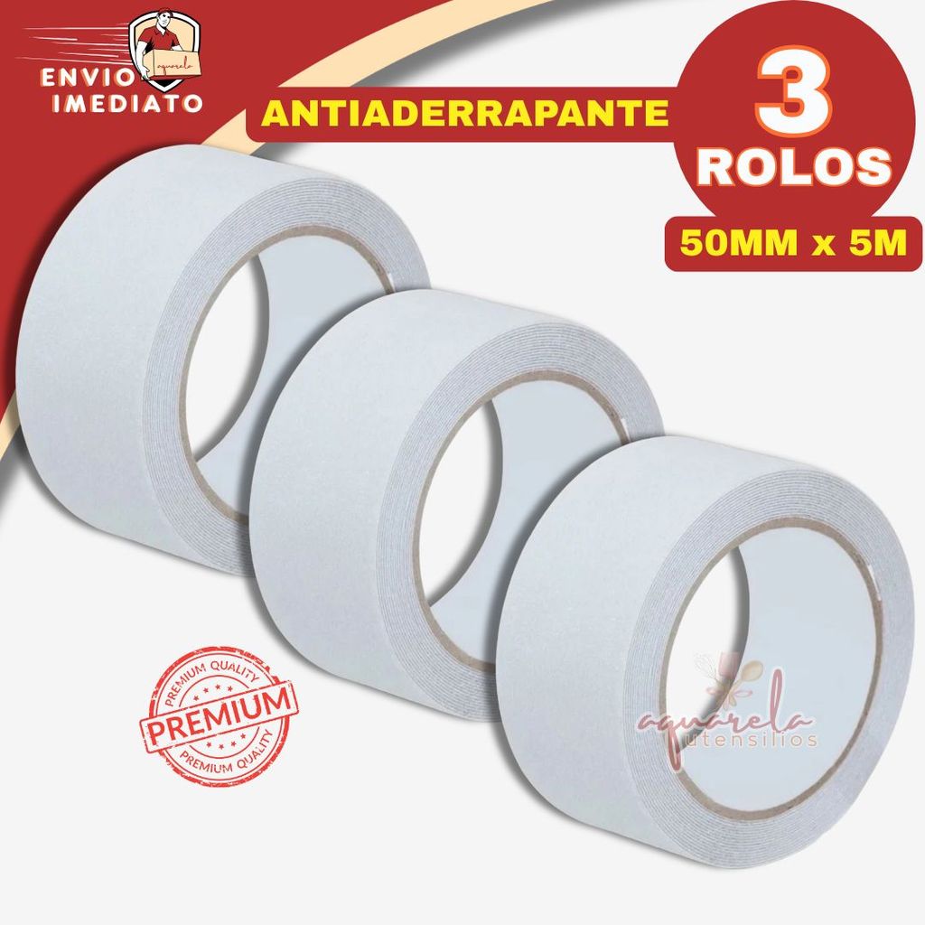 Fita Adesiva Transparente Antiderrapante Incolor 50mm X 5m Multiuso Universal Escada Ambiente Externo Autoadesiva