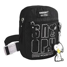 Bolsa Snoopy Unilateral Sp2380 Shoulder Bag Pequena Feminina Preto