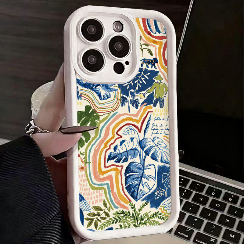 Capinha Capa Para Samsung A03 A04 A05 A12 A13 A15 A23 A32 A35 A50 A52 A71 A72 Silicone À Prova de Choque Plantas retrô em Oferta na Shopee