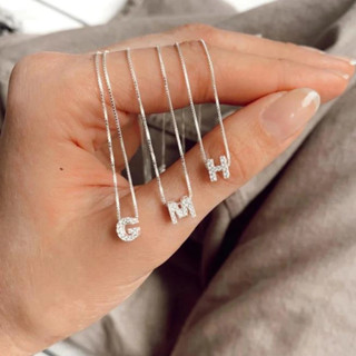 Colar Letra Folheado prata ou ouro aço Personalizado de Letra Inicial Cravejada Zircônia Biju pedras verao inverno em Oferta na Shopee