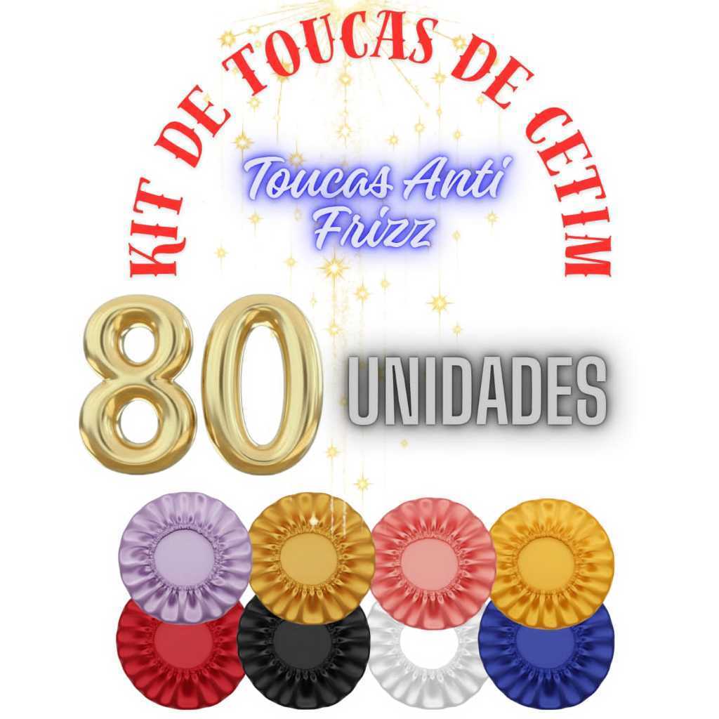 Kit 80 Toucas de Cetim Profissional Anti-Frizz – Cores Sortidas ou Cor única em Oferta na Shopee