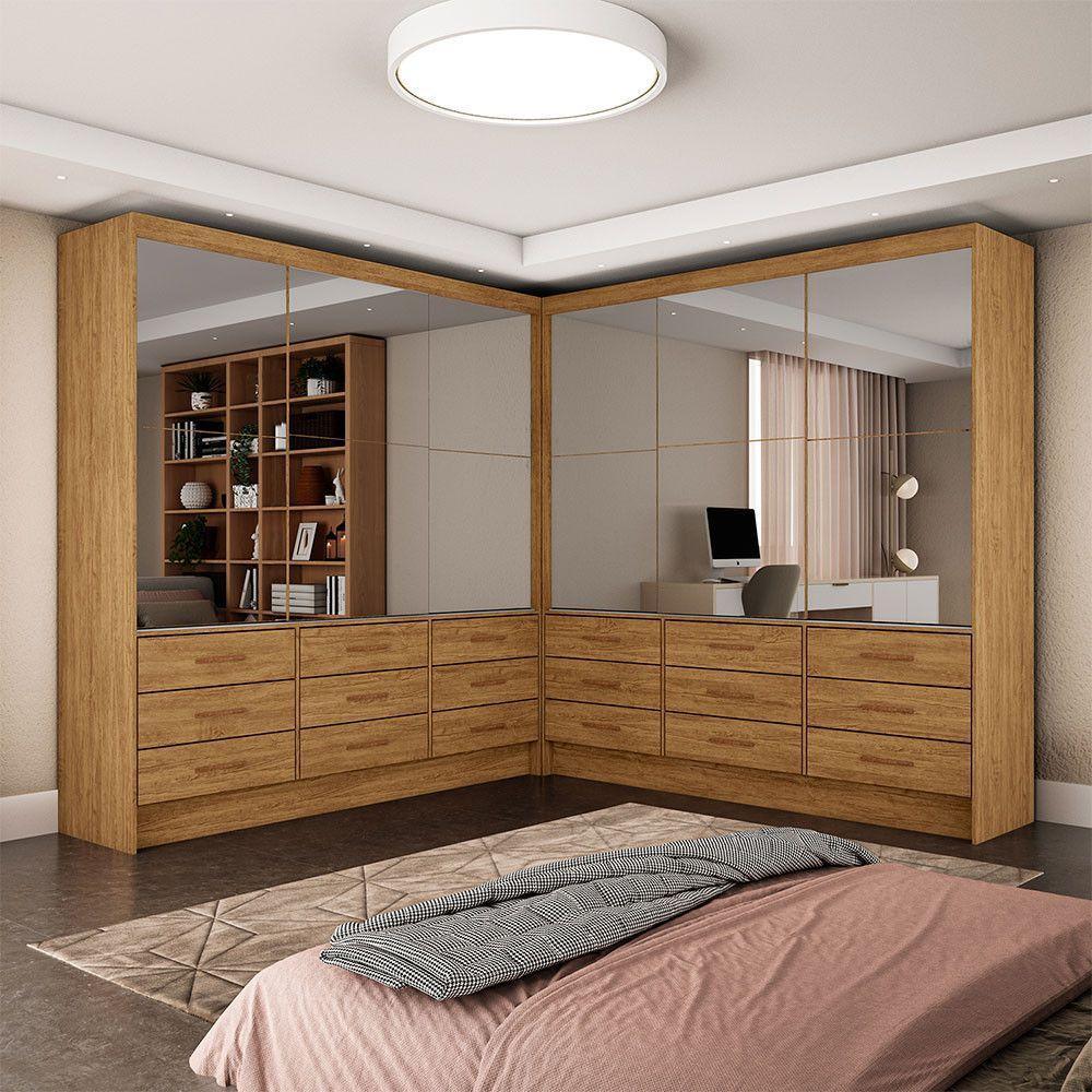 Closet Sevilha 6 Portas Casal Duplo Premium 18 Gavetas