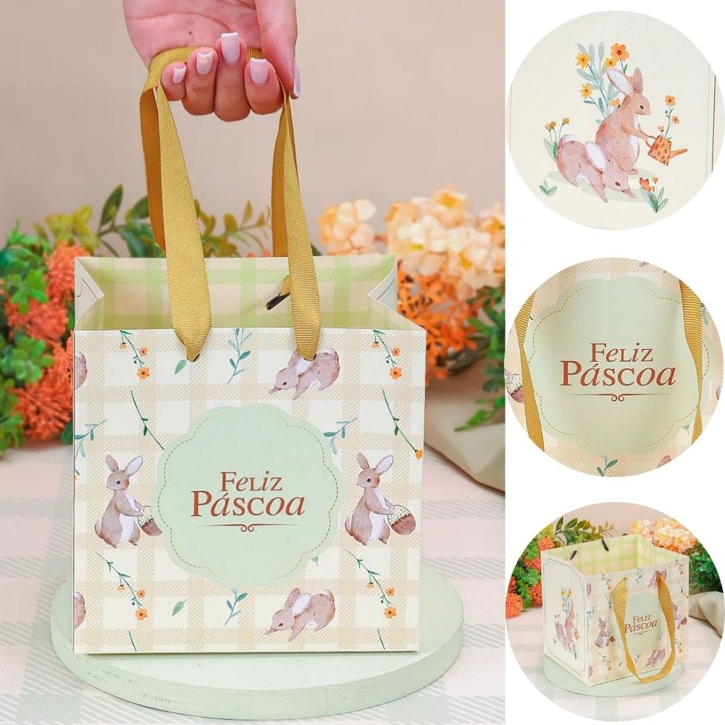 10 SACOLA PEQUENA 16X15X13CM FLORIR 5456 ( PASCOA JANGO 2026)