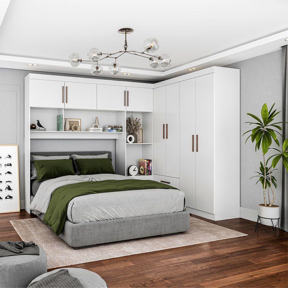 Guarda Roupa Casal Modulado Hércules 4P/4G Branco