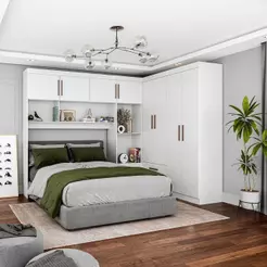 Guarda Roupa Casal Modulado Hércules 4P/4G Branco