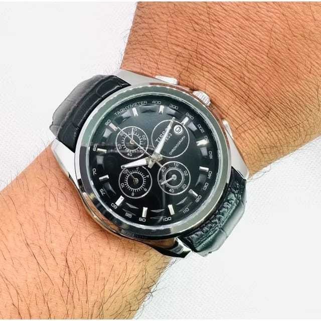 Relógio Masculino TSST100% Funcional Pulseira Couro Com Caixa