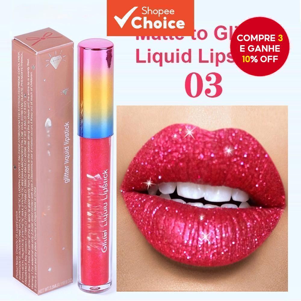  CmaaDu Brilho Labial Glitter Brilho Labial de Longa Duração Impermeável Não Desbota Amigável para Iniciantes Presente