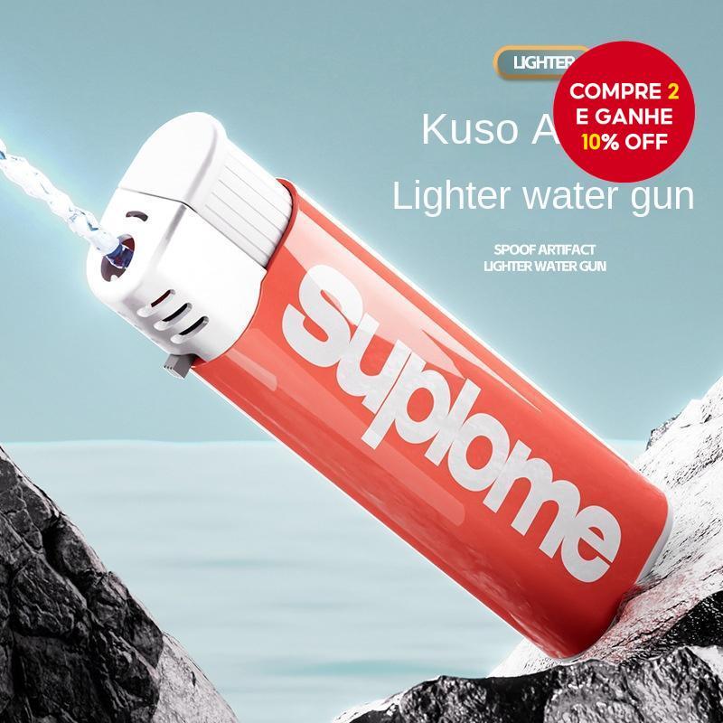 Brinquedo de Pistola de Água com Isqueiro, Pistola de Spray Tipo Pressão para Diversão e Extinção de Fumaça