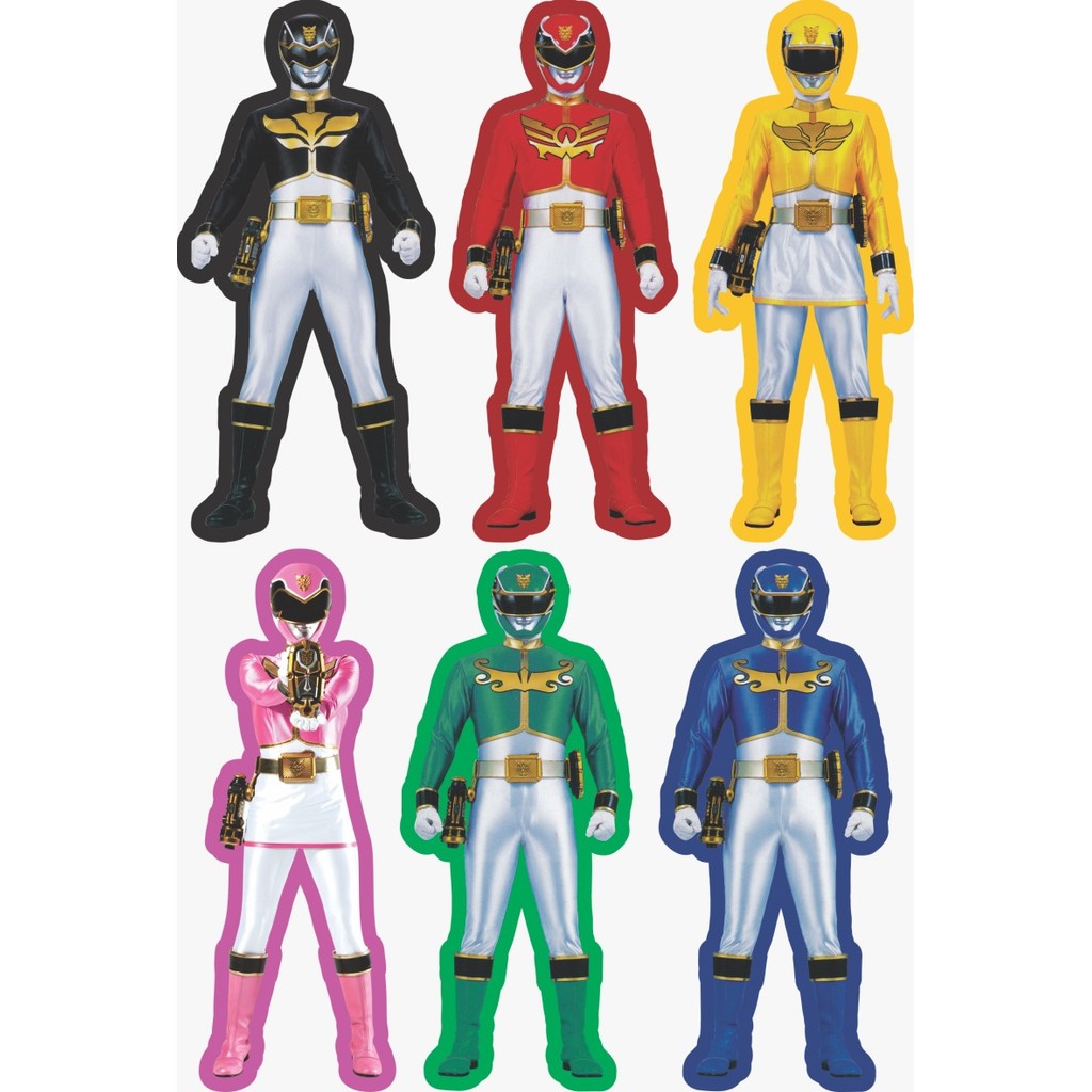 Kit Display de Mesa 6 Peças Para Festa Power Rangers MDF