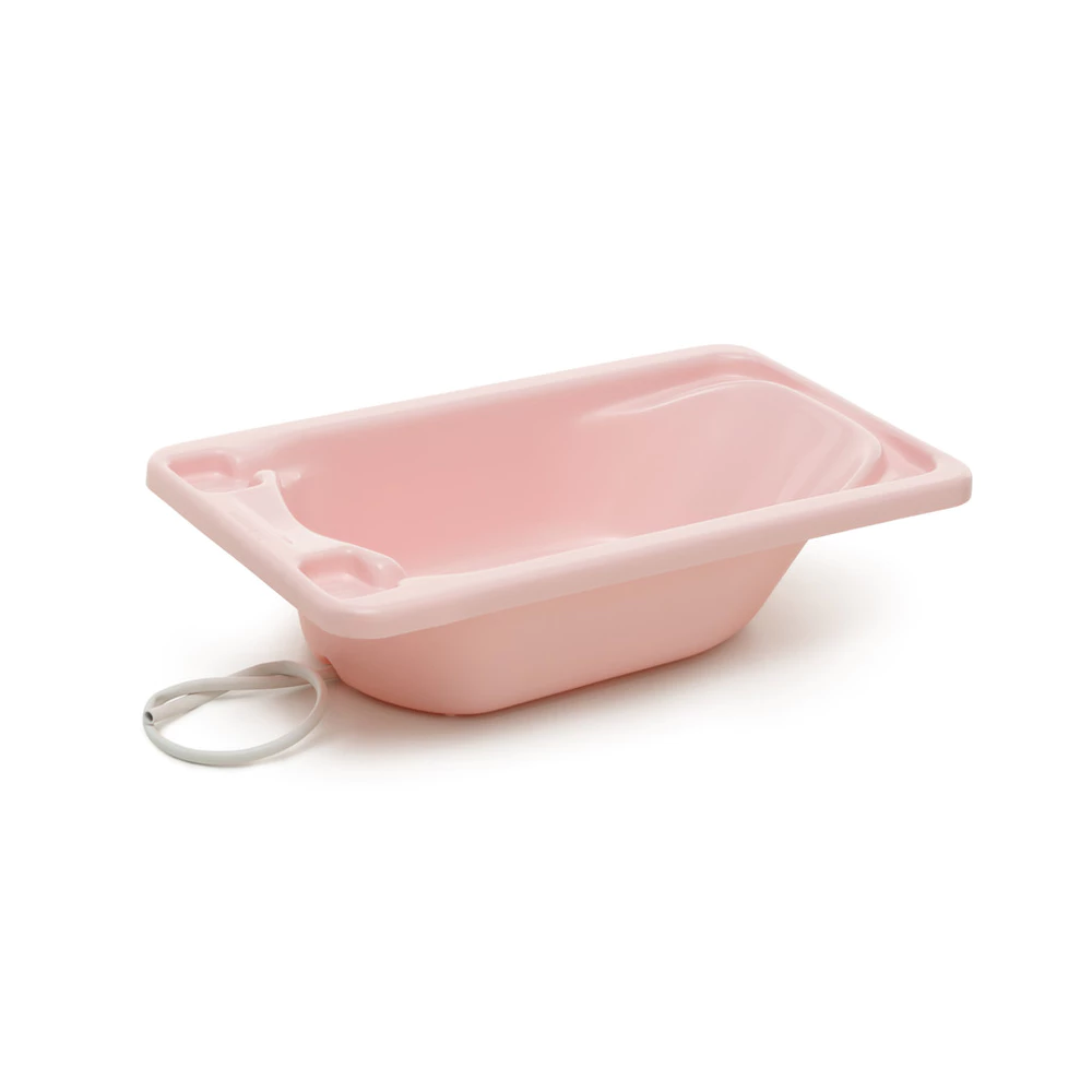 Banheira Bebê Plástica Rosa Galzerano com Saboneteira e Saída de Água – Leve, Segura e Fácil de Limpar