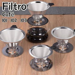 Coador de Café Aço Inox P/M/G Reutilizável Filtro Permanente Sem Papel (Camada Dupla)