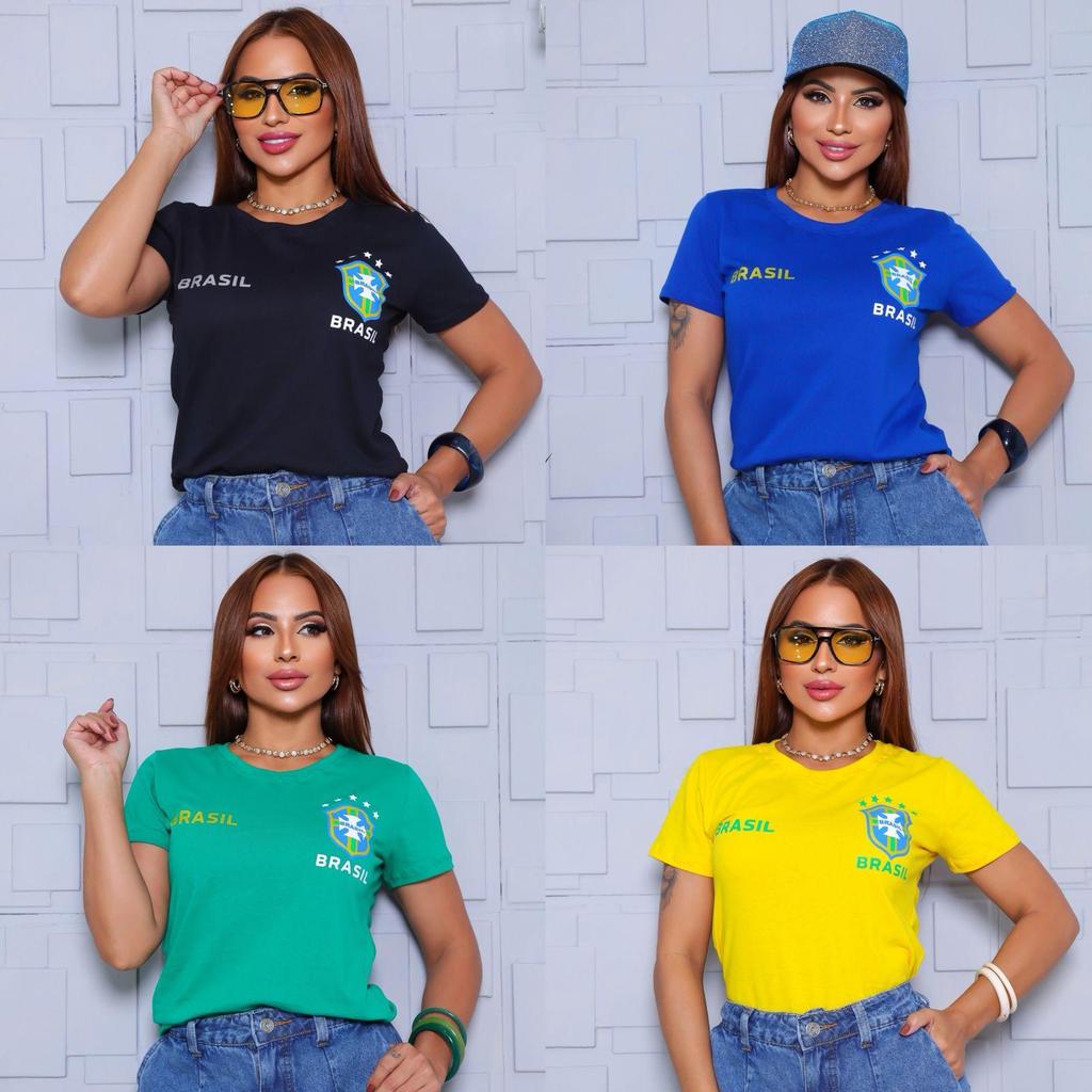 T-SHIRT FEMININA BRASIL COPA 2026 em Oferta na Shopee