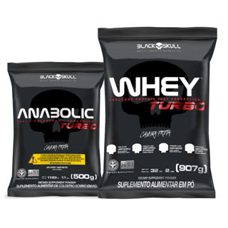Anabolic Colostro + Whey Turbo - Black Skull em Oferta na Shopee