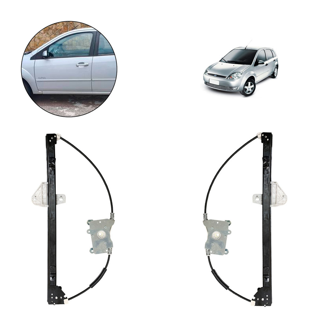 Par Máquina de Vidro Diant DIreita e Esq Fiesta Anos 2002 2003 2004 2005 2006 2007 2008 2009 a 2014