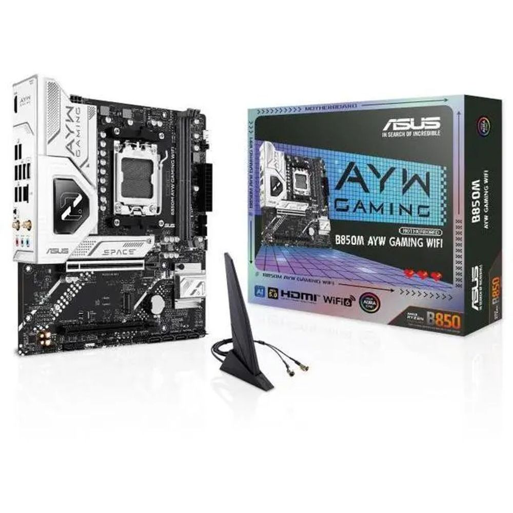 Placa Mãe Asus B850M AYW Gaming Wifi - Ryzen AM5 DDR5 - Matx - M.2 Nvme - HDMI 90MB1LW0-M0EA
