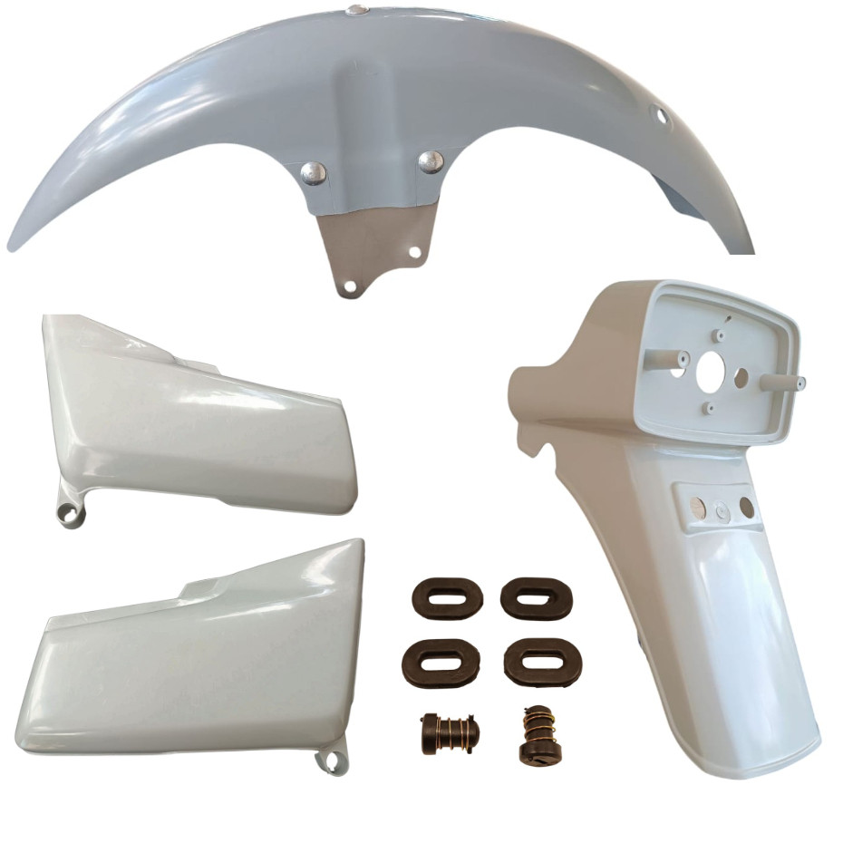 Carenagem CG 125 Honda 83 a 89 Paralama Dianteiro Traseiro Laterais Sem Pintura + Trava e Borracha