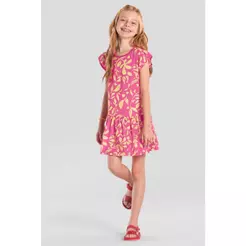 Vestido infantil menina de flores Brandili -Rosa